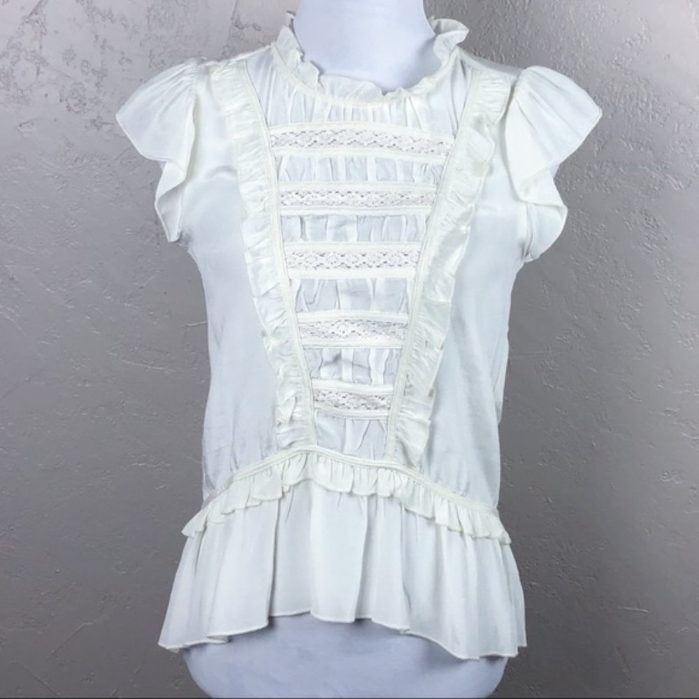 Chelsea and Violet tiered ruffle hem Victorian top